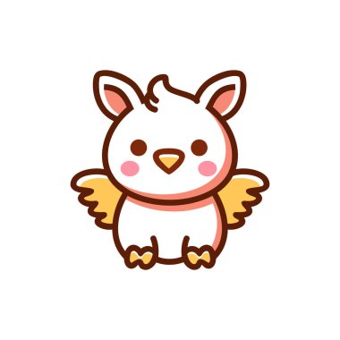 şirin çizgi film kuş vektör çizimi