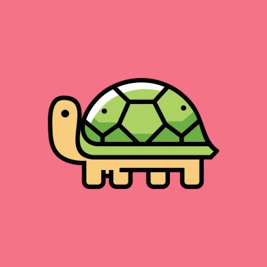 Şirin kaplumbağa çizgi film karakteri çizimi