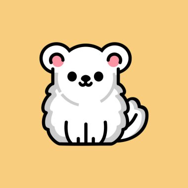 Şirin köpek maskotu logosu şablonu. Karakterin vektör illüstrasyonu