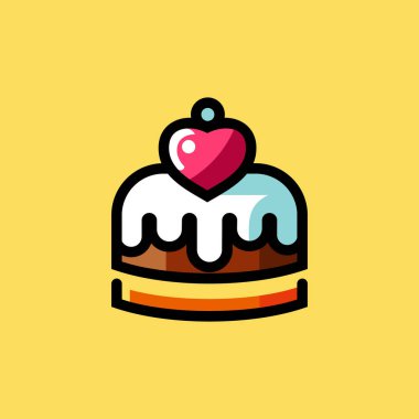 Lezzetli kek ikonu vektör illüstrasyonu