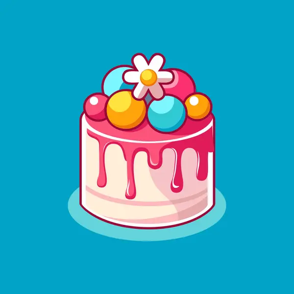 doğum günü pastası karikatür ikonu vektör illüstrasyon grafik tasarımı