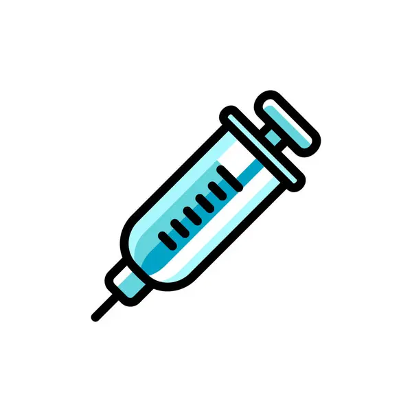 Tıbbi şırınga renk çizgisi ikonu. Web sayfası için pictogram, mobil uygulama