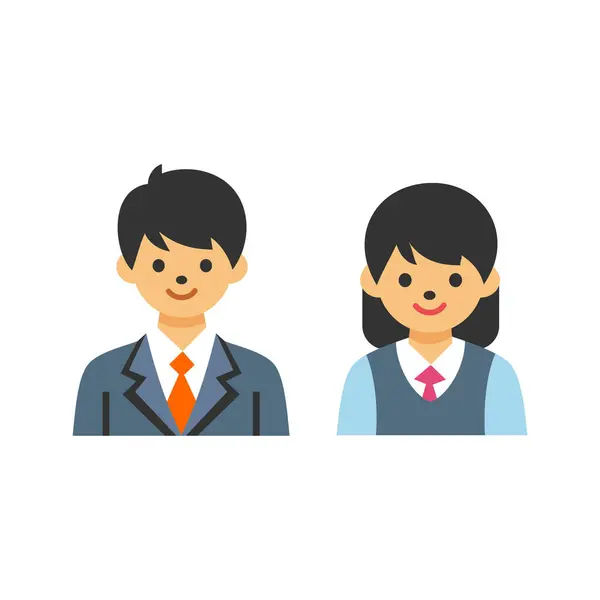 İş adamı ve kadın ikon vektör illüstrasyon grafik tasarımı