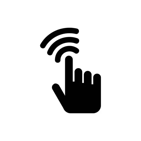 Wi-Fi ikonu olan el. vektör illüstrasyonu