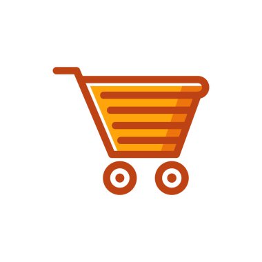 alışveriş sepeti düz simge vektör