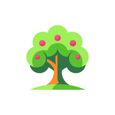 ağaç vektörü düz renk simgesi