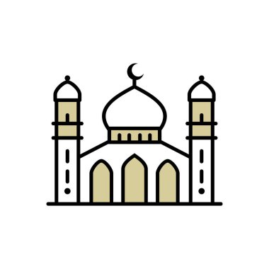 İslami cami çizgisi biçim vektör tasarımı