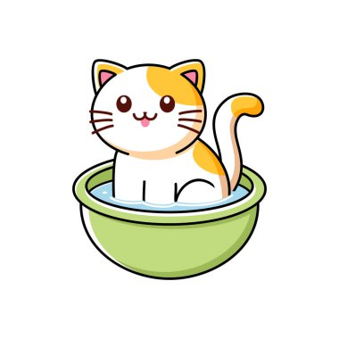 Şirin kedi çizgi filmi. el çizimi resimleme