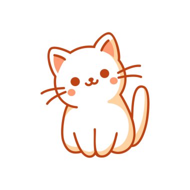 izole şirin kedi çizgi film vektörü