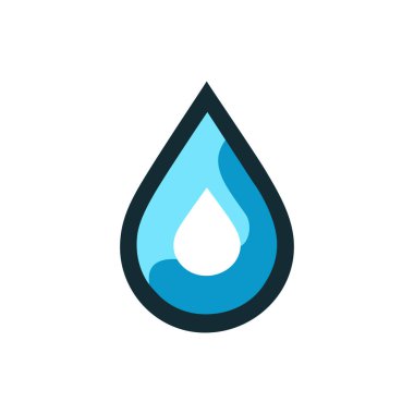 su damlası simgesi vektör logo çizimi tasarımı