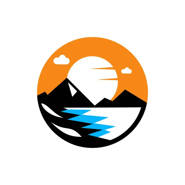 dağ simgesi logo tasarım vektörü