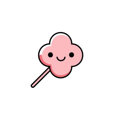 Şeker çizgi film ikonu, vektör illüstrasyon tasarımı. kawaii karakteri