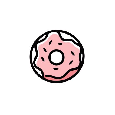 Donut ikon vektörü. Web ve mobil uygulamanız için düz simge.