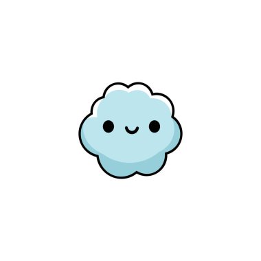 kawaii sevimli gülümseyen mutlu çizgi film ikon vektör illüstrasyonu