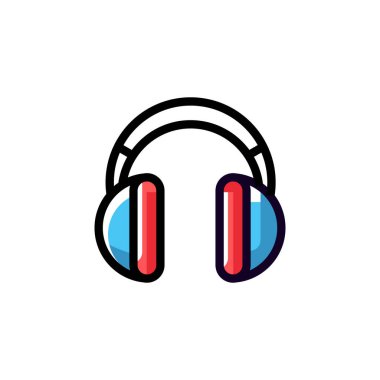 Beyaz arkaplanda ses simgesi olan kulaklıklar