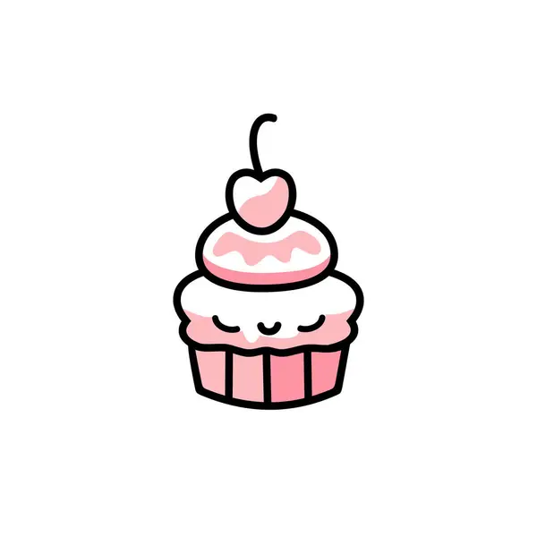 Kremalı kek, kek ikonu, çizgi rengi