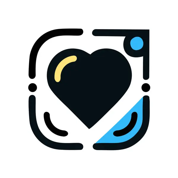 Kalp şekli simge vektör çizim