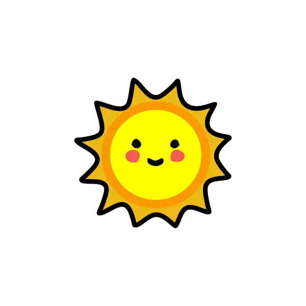 Güneş simgesi. Düz tasarım stili