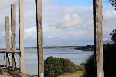 Arka planda Connewarre Gölü manzarası (Geelong, Avustralya).