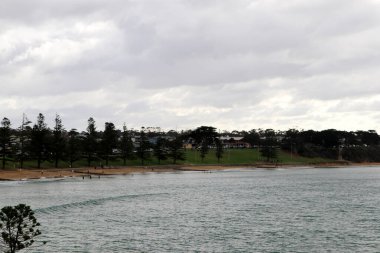 Victoria 'daki Torquay (Avustralya) deniz manzarası).