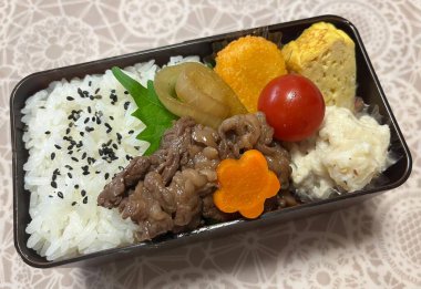 Geleneksel bir Kore dozirak 'ı. Pirinç, çeşitli banchan ve tuzlu proteinlerle güzelce düzenlenmiş. Dengeli ve görsel olarak davetkâr, canlı lezzetlerle dolu taşınabilir bir yemek..