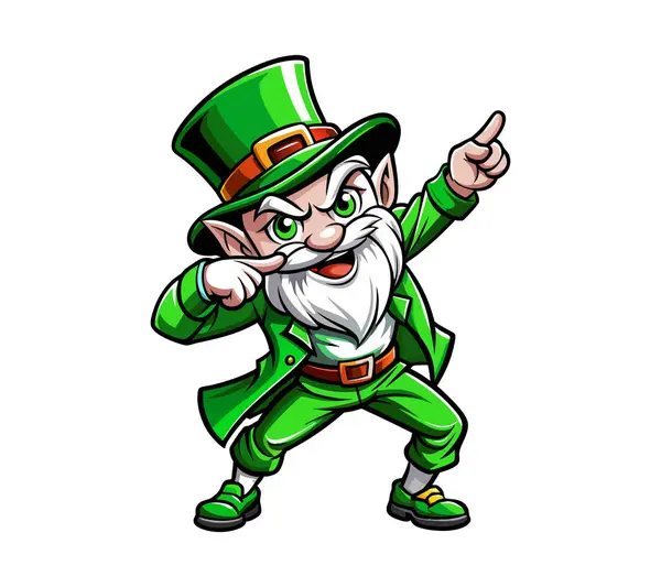 Şapkası ve sakalı sağ tarafı gösteren yeşil bir elf.