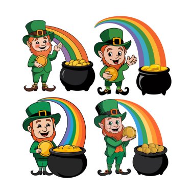 Renkli Leprikon Resimleri Altın ve Gökkuşağı Saksısı