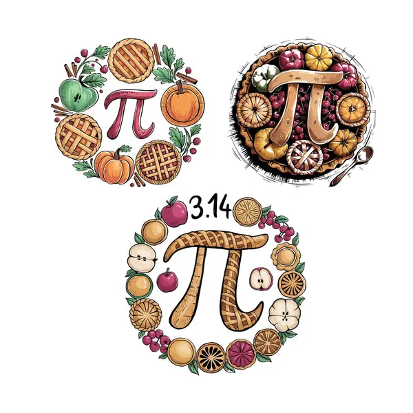 Pi Günü Kutlaması, Turta sembolü, Meyve Pi, Pi gün kümesi vektörü