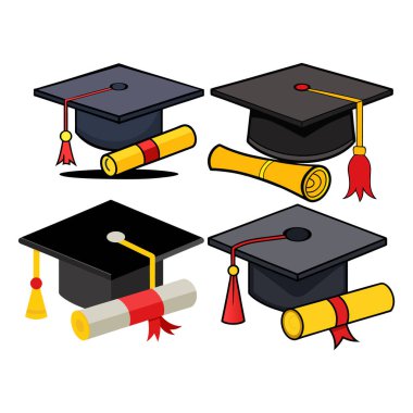 Mezuniyet Başlıkları ve Diploma vektörü Tanımlamayı Ayarla
