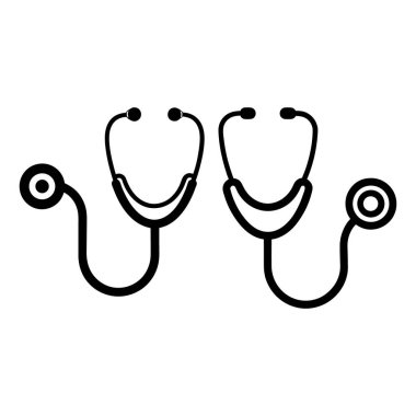 Stethoskoplar Tıbbi Sağlık Sembol Vektörü
