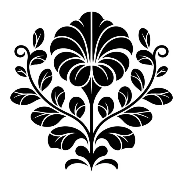 Zarif Siyah ve Beyaz Çiçek Şekli Tasarımı