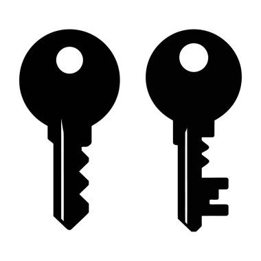 Siyah ve Beyaz Anahtarlı Siluetler Vektör Tasarımı