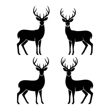 Bir geyik vektör çiziminin silüeti