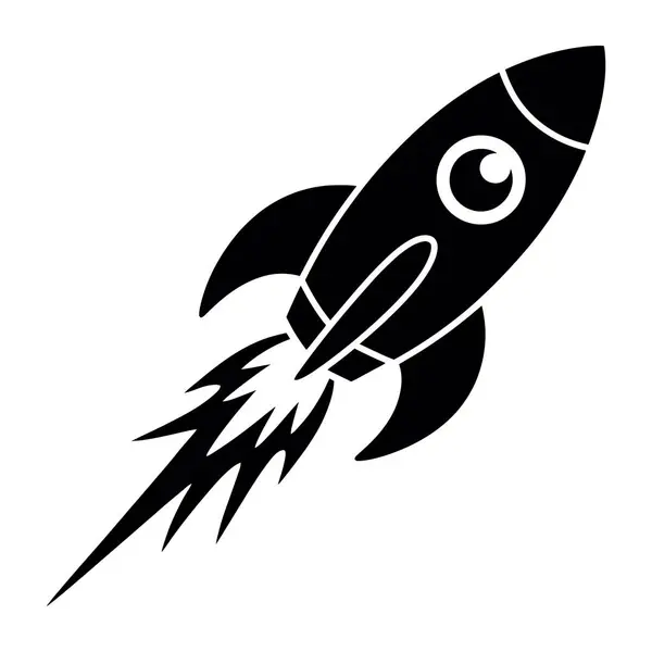 Siluet Roket Gemi Patlaması Simge vektör çizimi