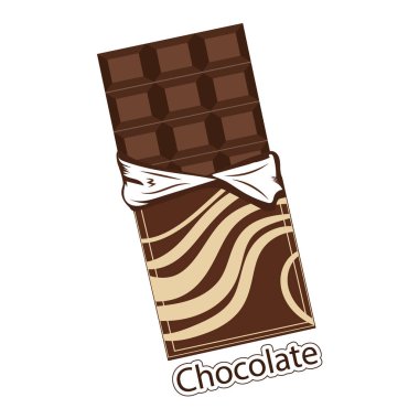 Dekoratif ambalaj vektörü resimli çikolata çubuğu