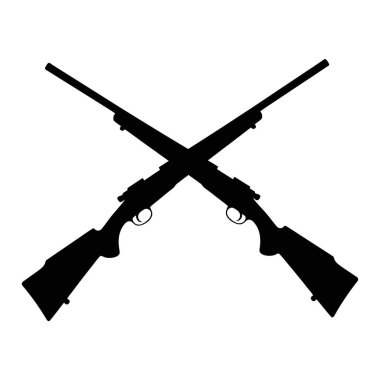 Siluet Çapraz Tüfekler Sembolik Tasarım Element Yöntemi Sanatı