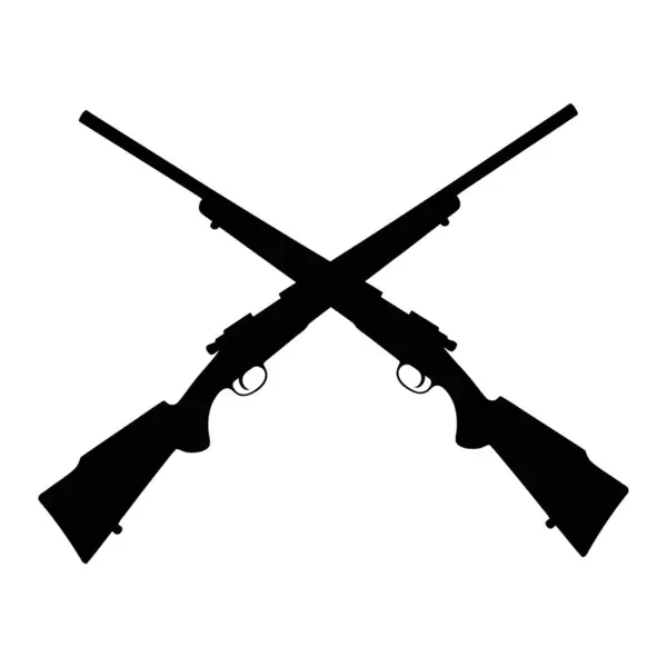 Siluet Çapraz Tüfekler Sembolik Tasarım Element Yöntemi Sanatı
