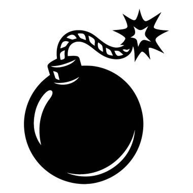 Siluet Bomba Simgesi Patlama vektörü