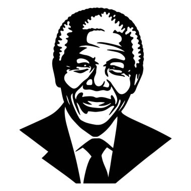 Nelson Mandela Resmi Giyimde Siyah ve Beyaz Görüntü