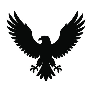 Görkemli siyah kartal silueti kanatları açık