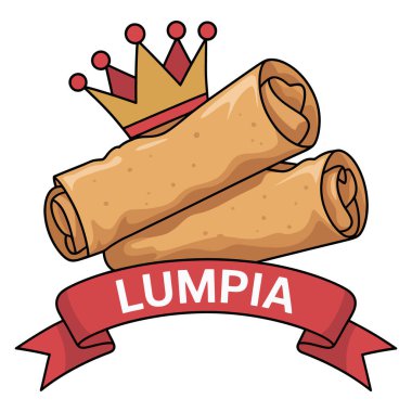 Taçlı ve kurdeleli enfes lumpia çizimi