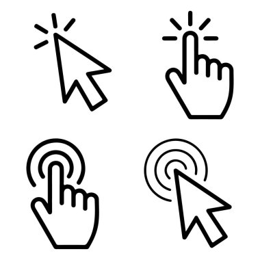 İmleç çizgisi resim çizimi, el imleci dış çizgi simgesine tıklayın