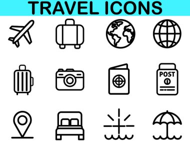 Seyahat tatili çizgisi resim çizimi vektör çizimi