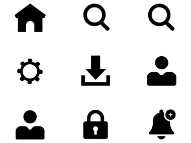  UI UX sayfa web arayüzü simge silueti çizimi