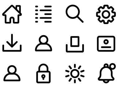 En düşük web UI UX çizgisi resim gösterimi vektör çizimi