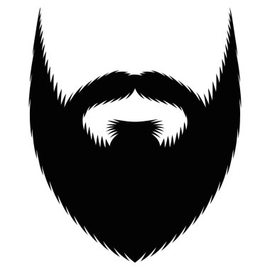 Uzun Noktalı Sakal Simgesi, Viking Tarzı Yüz Saçlı Silüet Vektör İllüstrasyonu