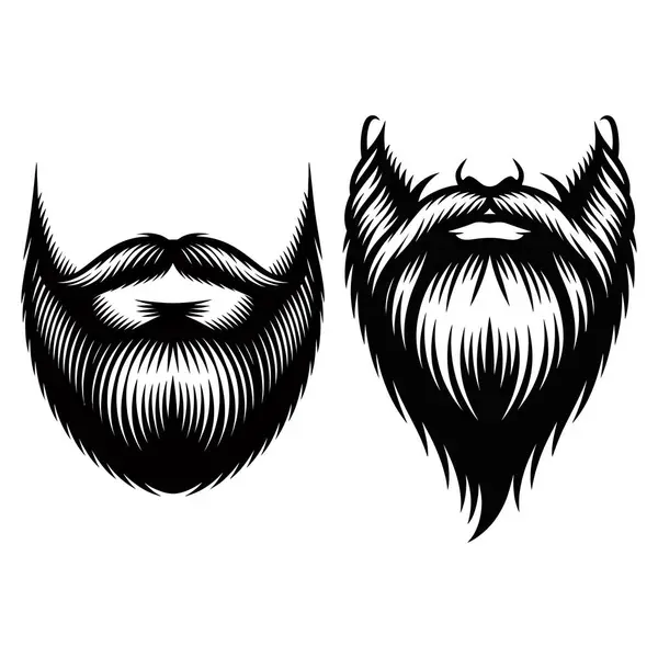 Sakal ve Bıyık Çizgi Sanatı, Klasik Berber Saç Vektörü İllüstrasyonu