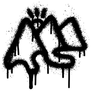 Sprey boyalı Graffiti dağ simgesi. Beyaz bir arkaplan ile izole edilmiş..