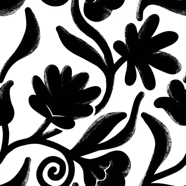 Soyut, çağdaş, kusursuz desen. El yapımı çiçek ve yaprak şekilli dokular. mürekkep fırçası dokusu.