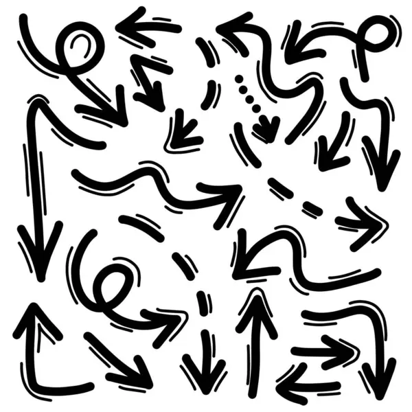 El çizimi Oklar simgeleri ayarlandı. Çeşitli yönlere sahip ok simgesi.